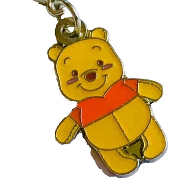 Vintage Disney Winnie the Pooh Bear Clip On Charm Zipper Pull Purse Bag Signed - Picture 2 of 11